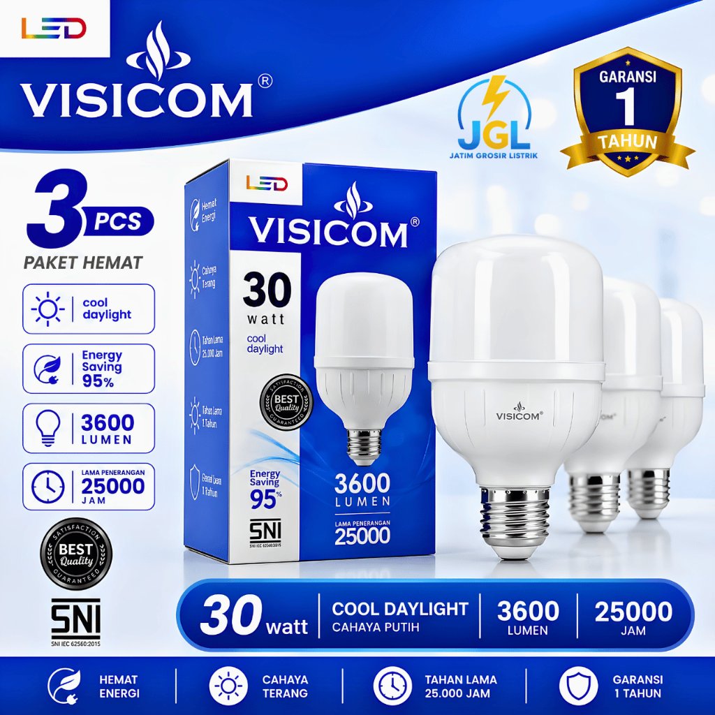 Paket 3 Pcs Visicom Lampu LED Visicom 30 Watt Kapsul Garansi 1 Tahun