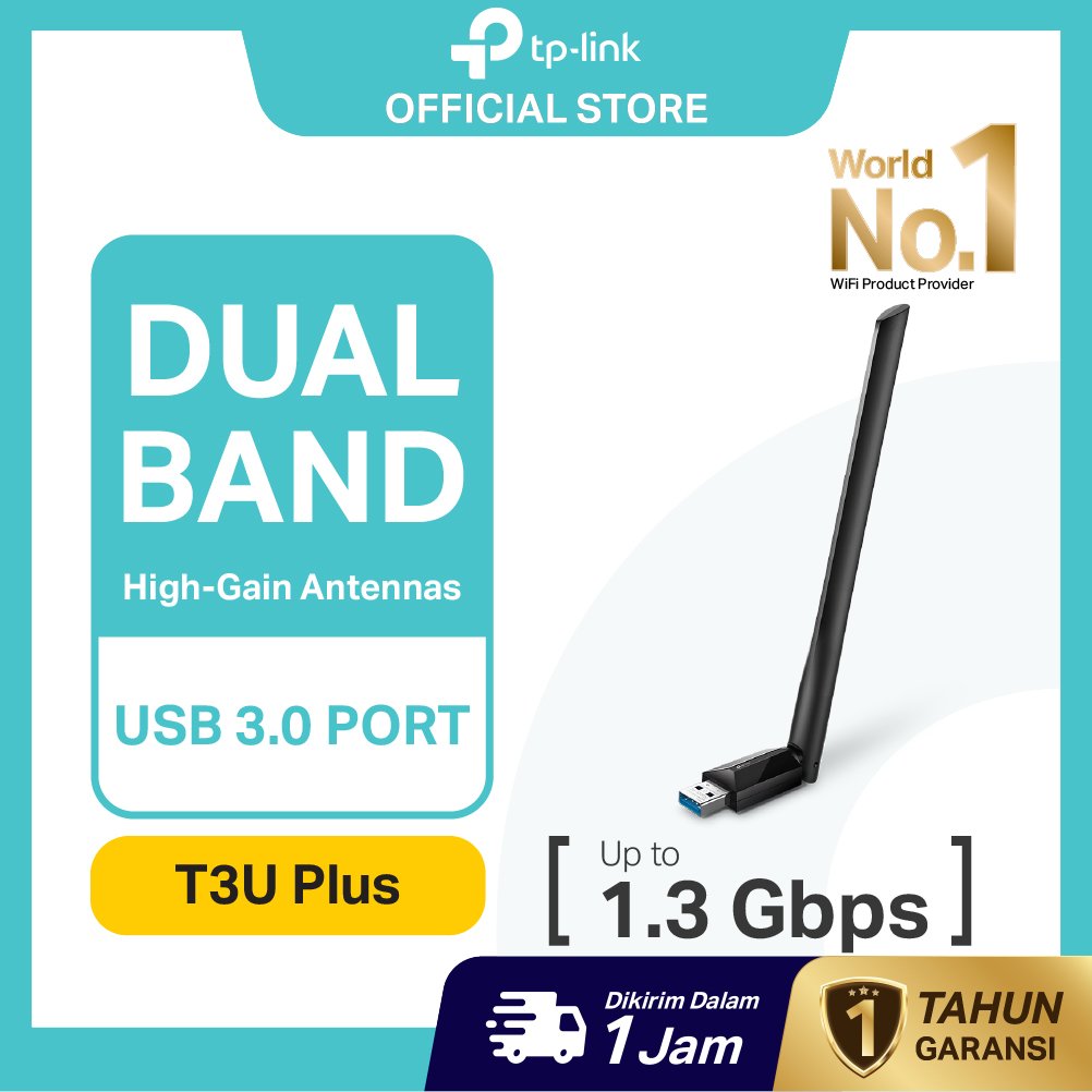 TP-Link Archer T3U Plus | AC1300 High Gain WiFi Adapter | DualBand | T2UB Nano T2U Plus T3U Nano T3U