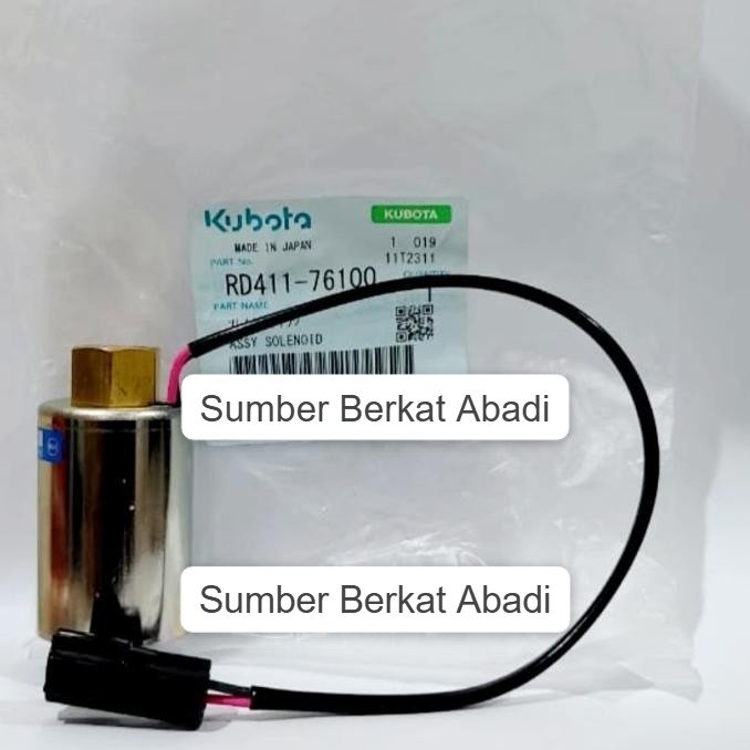 KUBOTA RD411-76100 SOLENOID RD41176100 SHUTOFF RD411 76100 - GENUINE ORIGINAL ASLI 100% - MADE IN JA