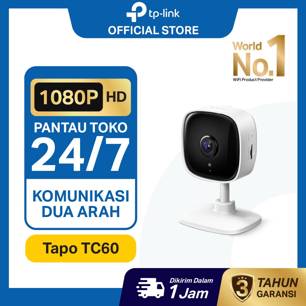 TP-Link | Tapo TC60 | CCTV WiFi Indoor | Kamera Keamanan | Full HD | WiFi Camera | Kamera CCTV | CCT
