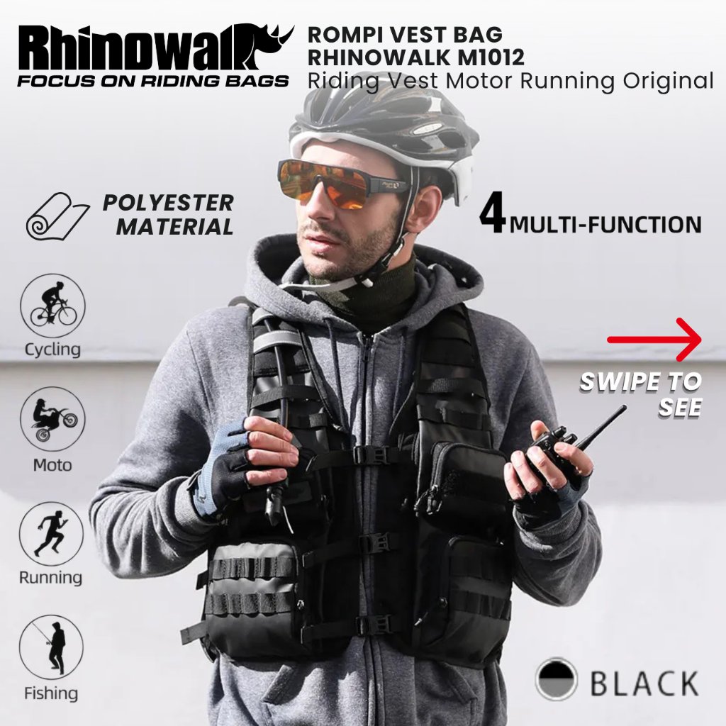 Rompi Vest Bag Rhinowalk M1012 Riding Vest Motor Running Original