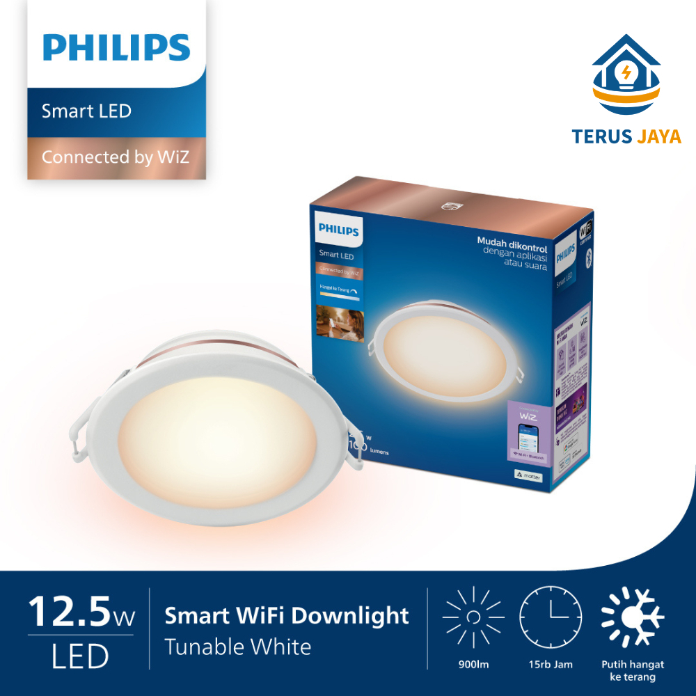 Lampu Plafon PHILIPS SMART WIFI LED DOWNLIGHT  12.5W 12,5 Watt led ( 4 in ) - Tunable White (Gradasi