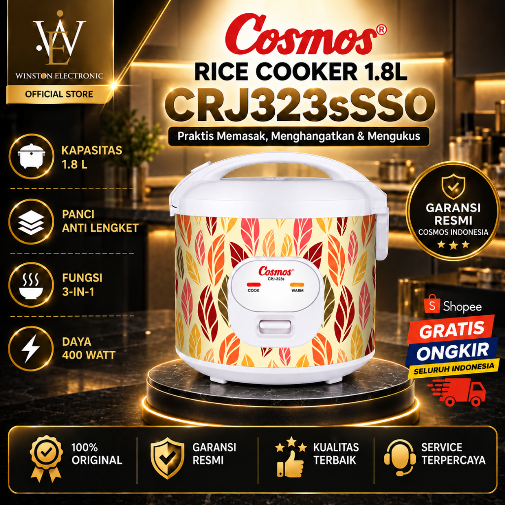 COSMOS RICE COOKER 1.8L CRJ-323sSSO/CRJ323sSSO/CRJ323 sSSO/CRJ-323 sSSO/CRJ323sSSO/RICE COOKER ORI