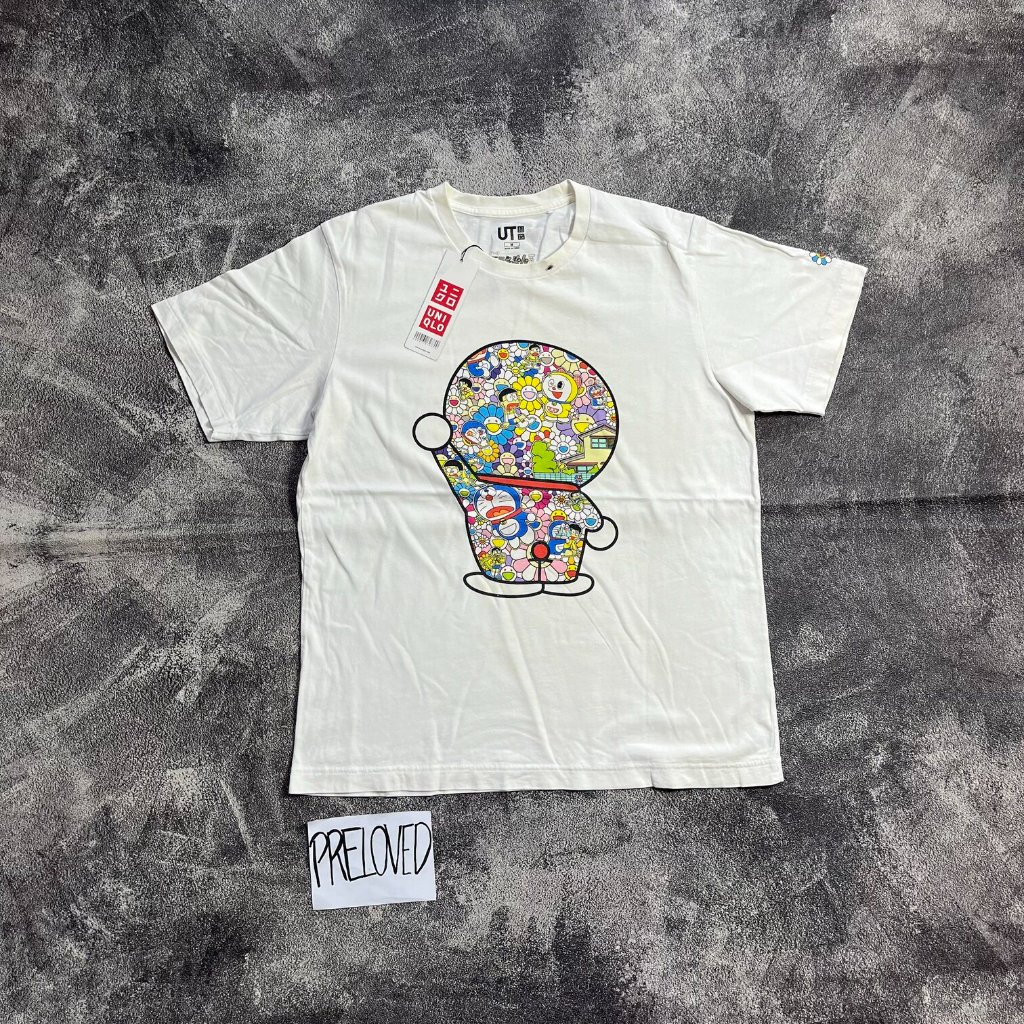 Tshirt Uniqlo UT x Doraemon Kaos Putih ukuran M