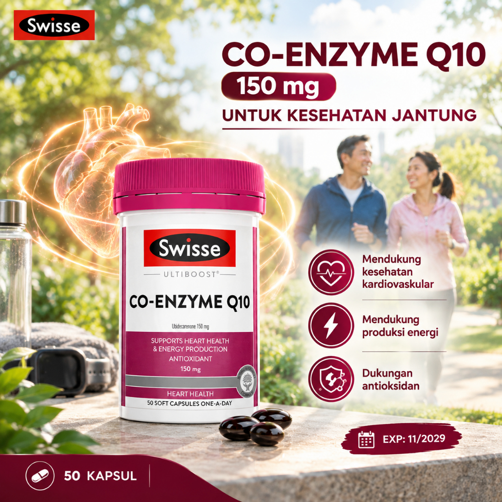 SWISSE Ultiboost Co Enzyme Q10 150mg 50 Capsules - ORIGINAL AUSTRALIA / Kapsul CoEnzyme Q 10 150 mg 
