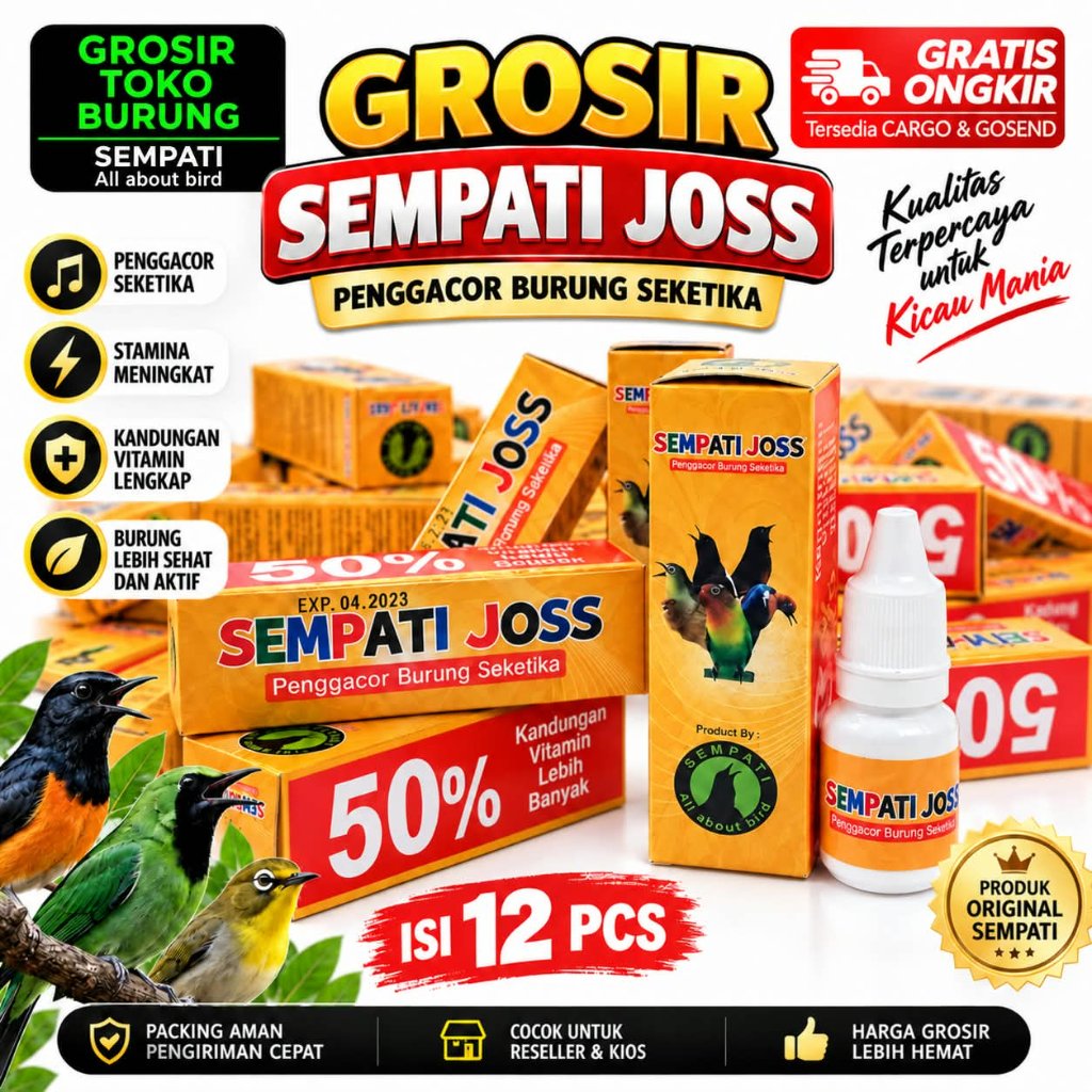 SEMPATI GROSIR Sempati Joss Vitamin Harian Burung Jawara 1 Lusin Isi 12 Pcs Suplemen Obat Penggacor 