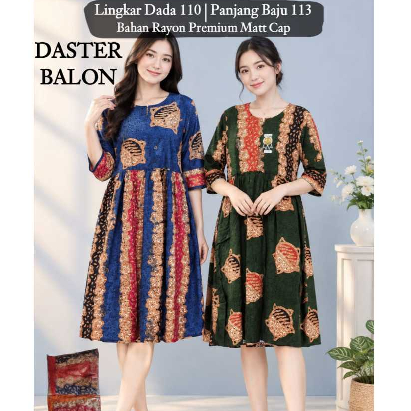 Daster Balon Batik Cap Aan Rayon Premium Tebal Halus Lembut Dingin Baju Tidur Dewasa