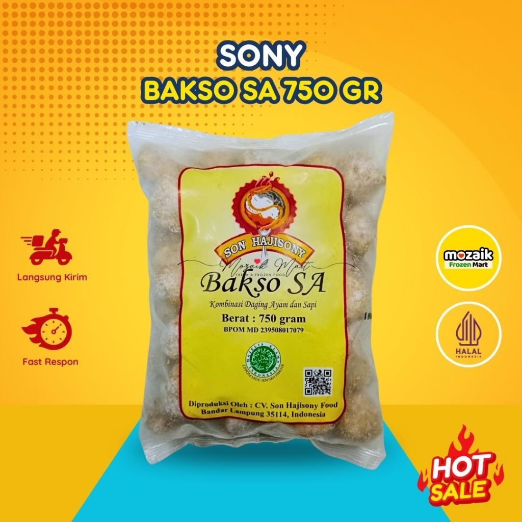 Sony Bakso SA 750 gr + Bumbu Asli Lampung Frozen Food Mart Palembang