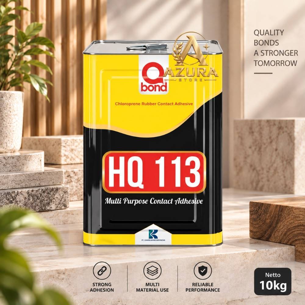 LEM KUNING Q BOND HQ 113 B @10 KG / Q-BOND LEM SERBAGUNA / LEM QBOND KUNING Triplek, Kayu, HPL, PVC,