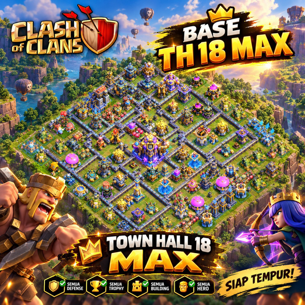 Clash of Clans Akun Supercell Level Tinggi (TH 18 MAX)
