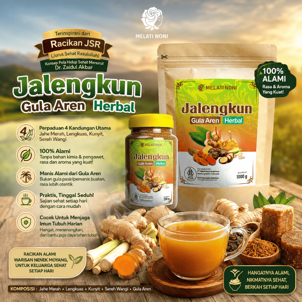 Jahe Merah Lengkuas Kunyit Sereh Gula Aren Bubuk Murni Jalengkun Herbal Original Melati Noni 1 Kg