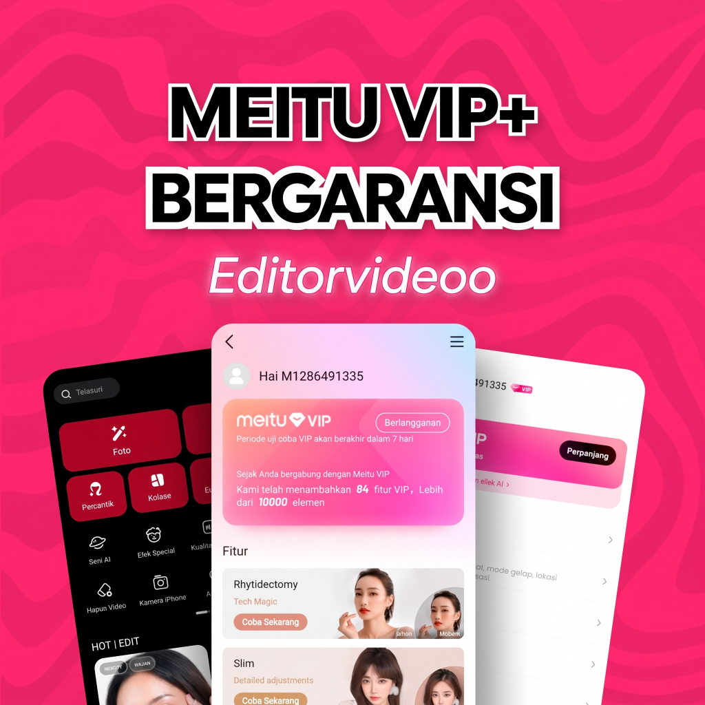 MEITU PRO FULLPACK PREMIUM VIP IOS ANDROID RESMI DAN LEGAL TANPA IKLAN FULL AKSES FULLGARANSI