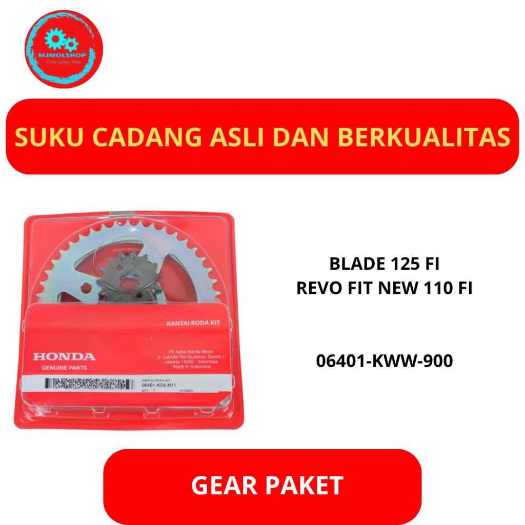 GEAR SET GEAR PAKET KWW BLADE 125 FI REVO FIT NEW 110 FI  ORI AHM