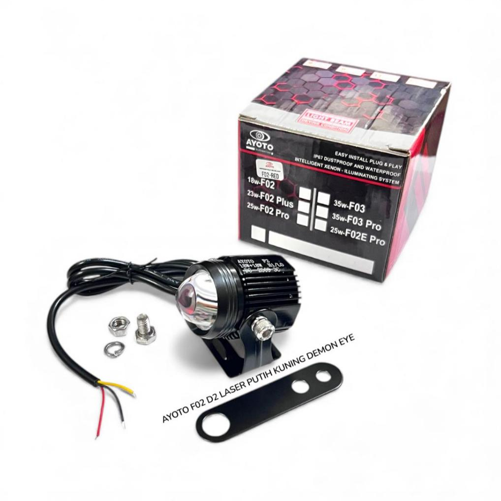 AYOTO LAMPU DEPAN LED D2 F02 LASER PUTIH - KUNING