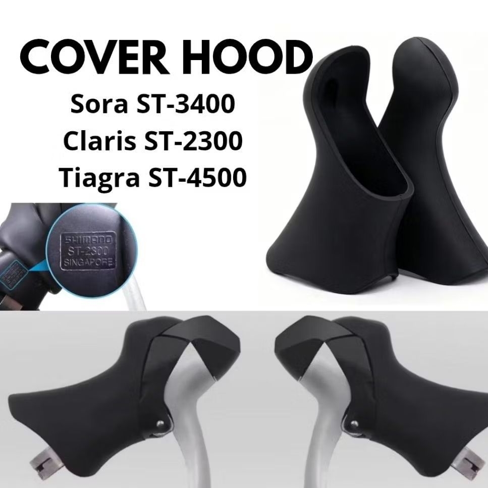 Cover Hood Shifter Compatible Shimano Sora ST-3400 Claris ST-2300 Tiagra ST-4500 Warna Hitam Silicon