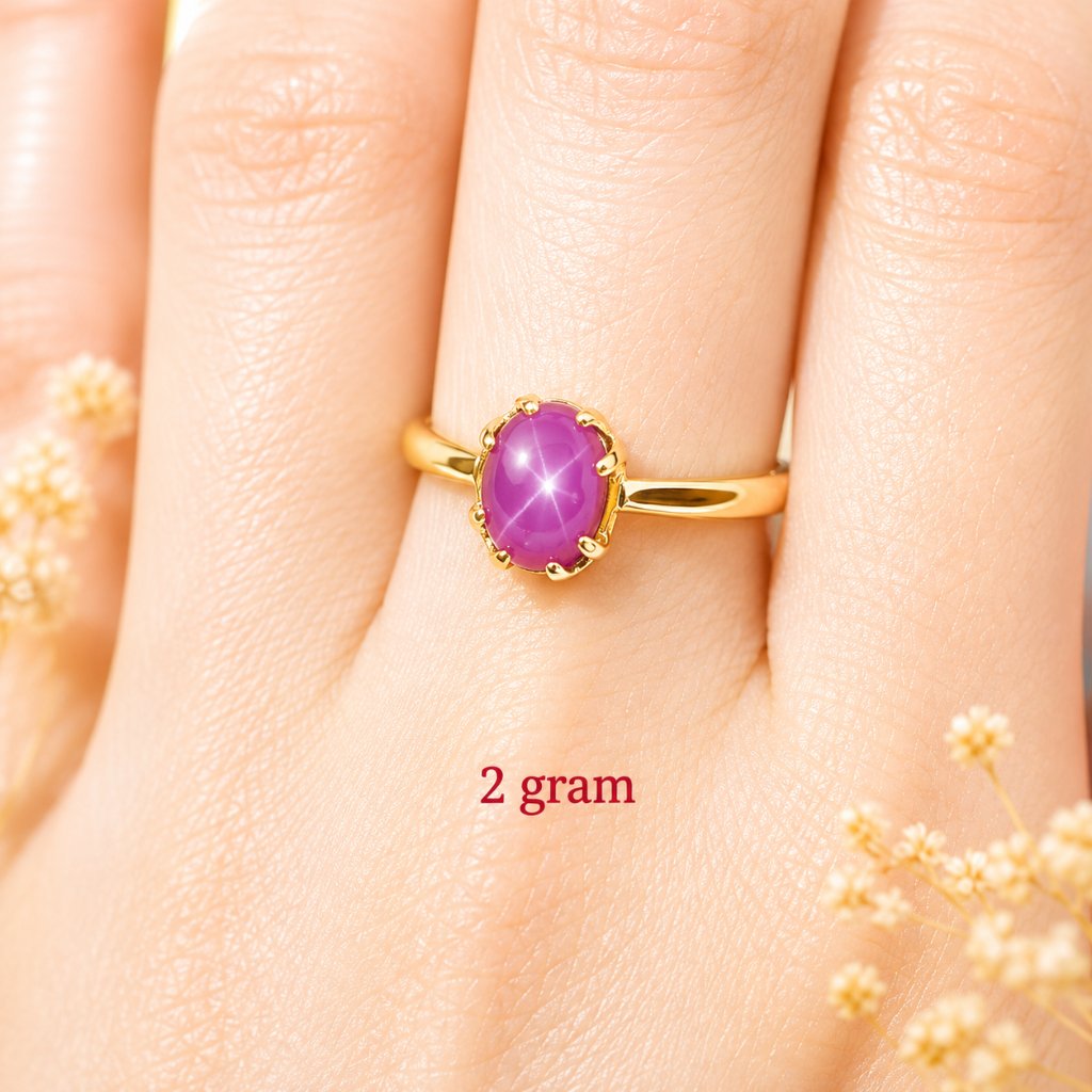 Cincin Dewasa Emas Muda Motif Batu AS berat 2 gram