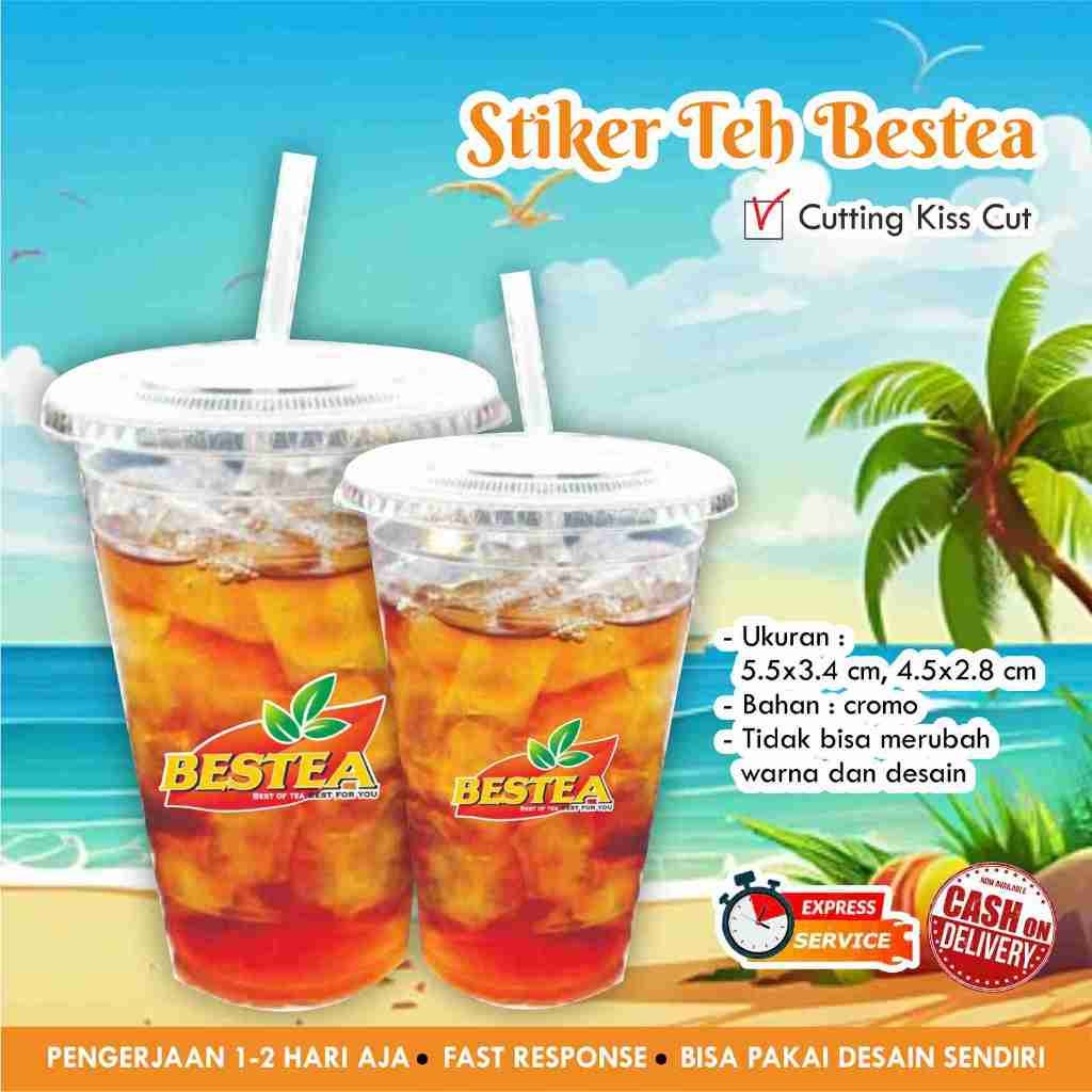 [93 pcs] Stiker ES TEH BESTEA cromo / Stiker kemasan minuman / stiker cup / logo