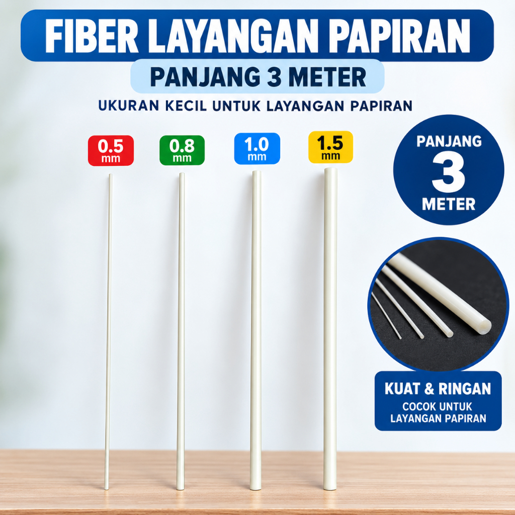 fiber layangan papiran panjang 3 meter ukuran kecil untuk layangan papiran