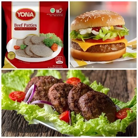 Yona Patty Burger Beef isi 10 500 gr (Frozen Food)