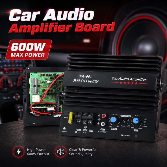 Ancomfu Audio Amplifier Mobil 12 Volt Mono Car  Board Player Bass Subwoofer Interface 600W