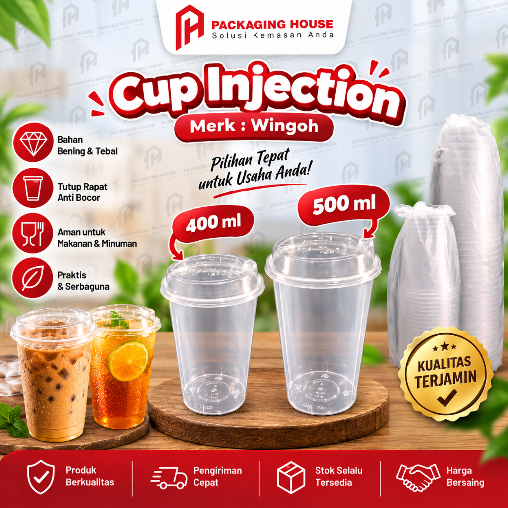 [25pcs] CUP INJECTION WINGOH l CUP INJECTION 400 ML l CUP INJECTION 500 ML