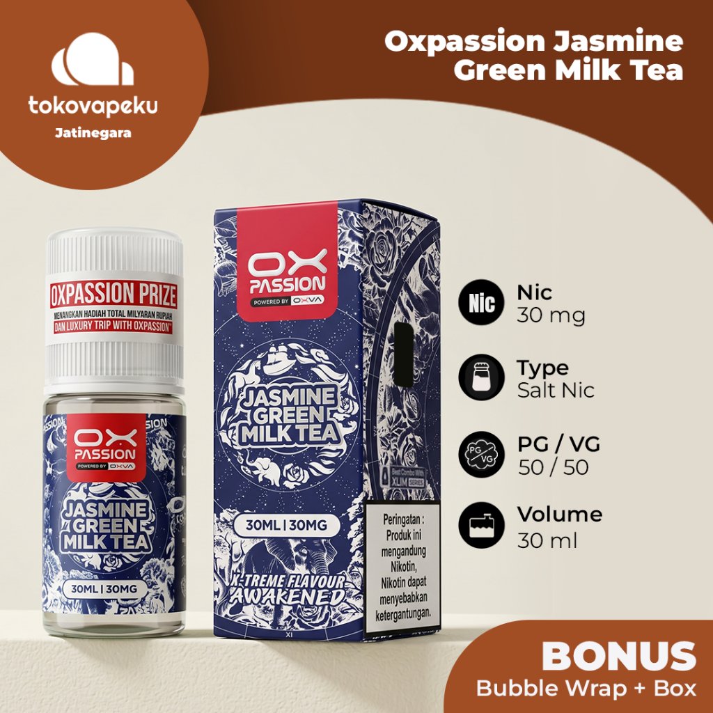 Oxpassion Jasmine Green Milk Tea Saltnic Series 30MG 30ML by OXVA