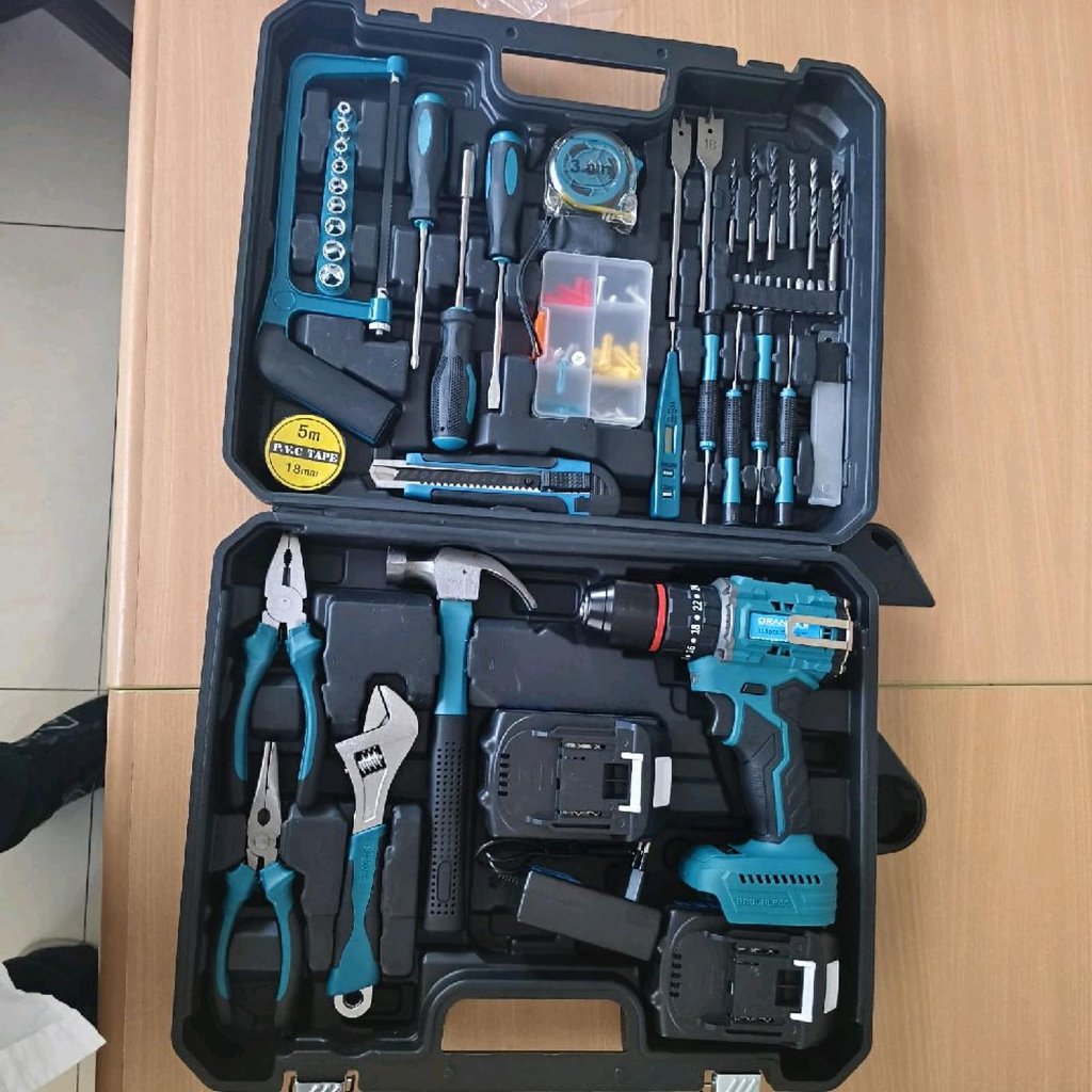 ORANGE BOR CORDLESS SET + toolset toolkit toolbox toolset toolkit toolbox 118pcs
