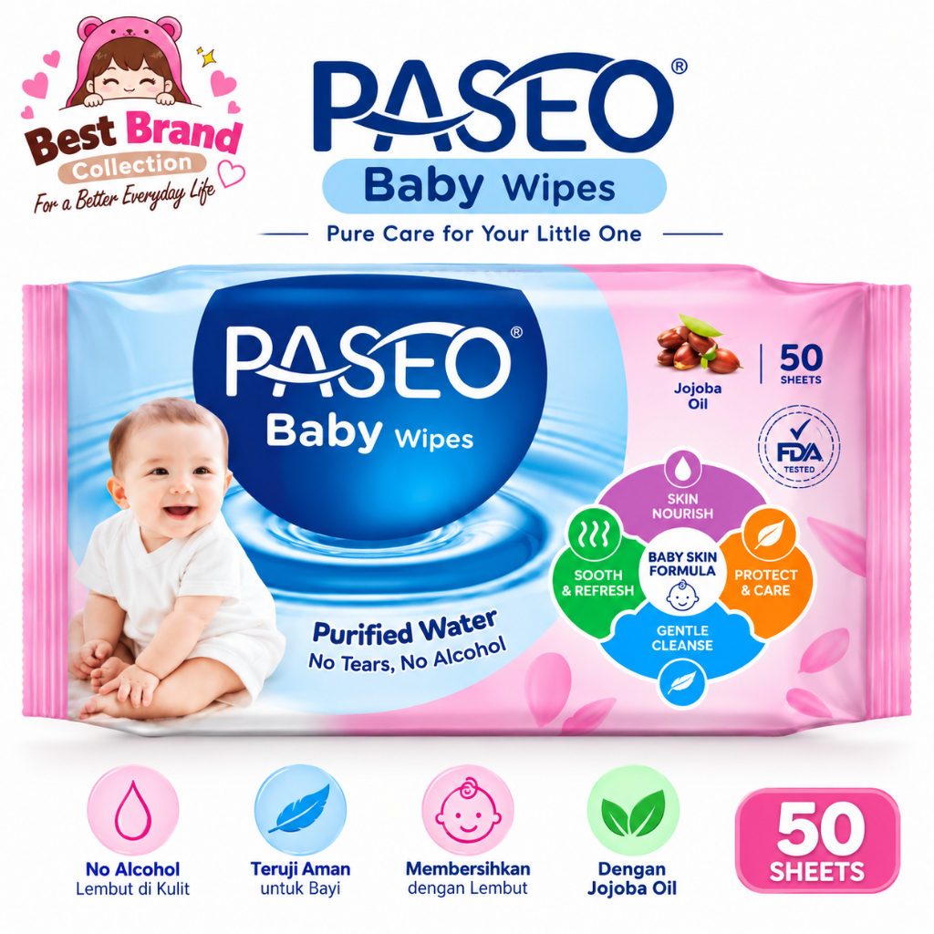 Paseo Baby - Baby wipes / Non Parfume 80s Tisu Basah Paseo / Tisu Basah Bayi / Tisu basah Paseo