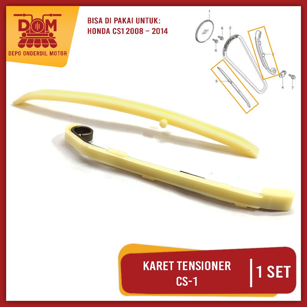 Karet Tensioner CS1 (KNZ) Busur Lidah Keteng Tahanan Bantalan Rantai Kamrat Honda CS 1 KWC 14510-KGH