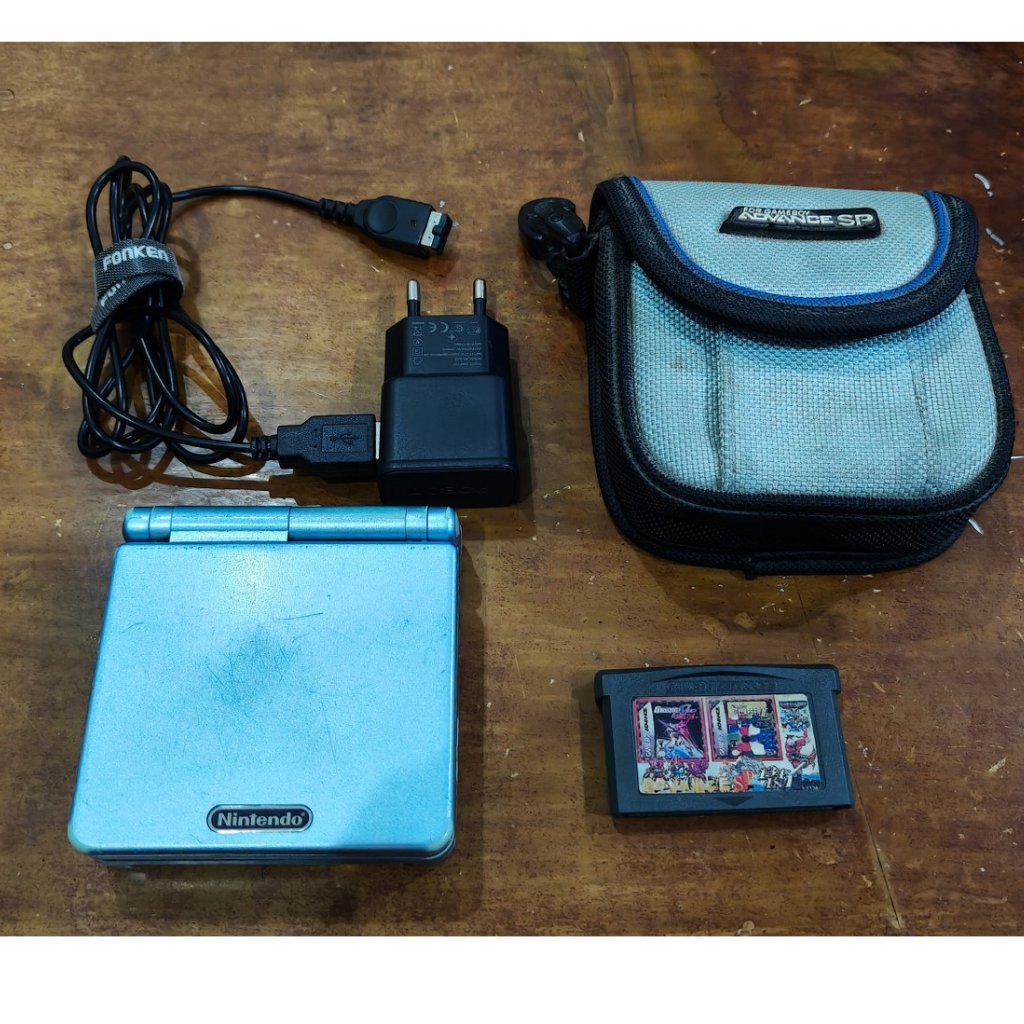 Konsol Nintendo Game Boy Advance SP Blue AGS-001 Original Second Gan