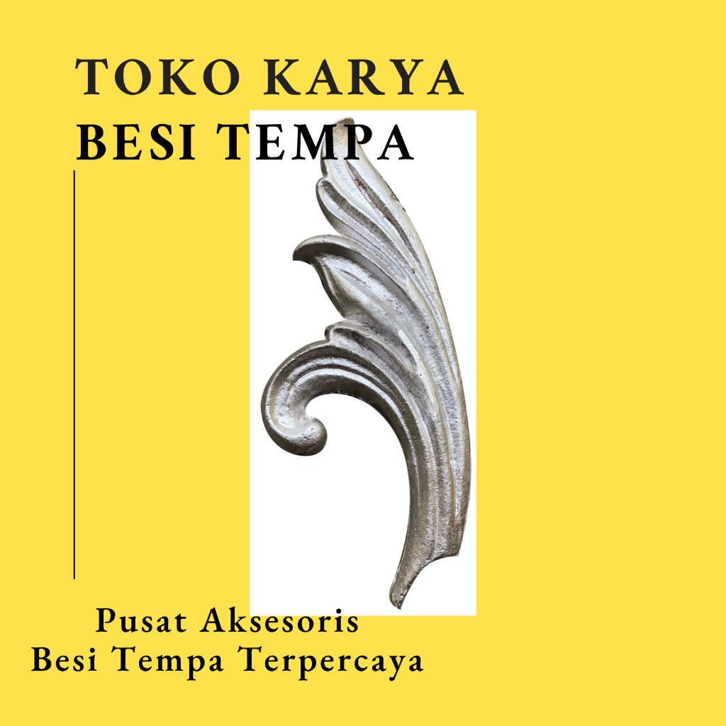 Ornamen Pagar Besi Leaf 1182 (1 Sisi) / Ornamen Pagar Besi Aluminium Daun / Aksesoris Pagar Besi dan