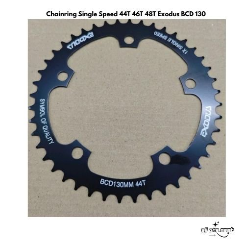 BISA COD Chainring Single Speed 44T 46T 48T Exodus BCD 130 Fixie Chain Ring Hitam Sepeda MTB Folding