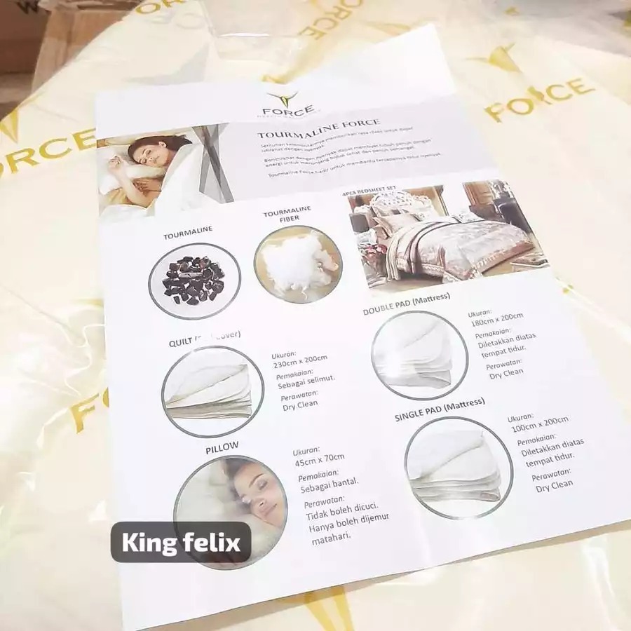 Tourmaline Mattress Cover T-Force -Pelindung Matras Kesehatan / Double PaD Matras/Mattrass