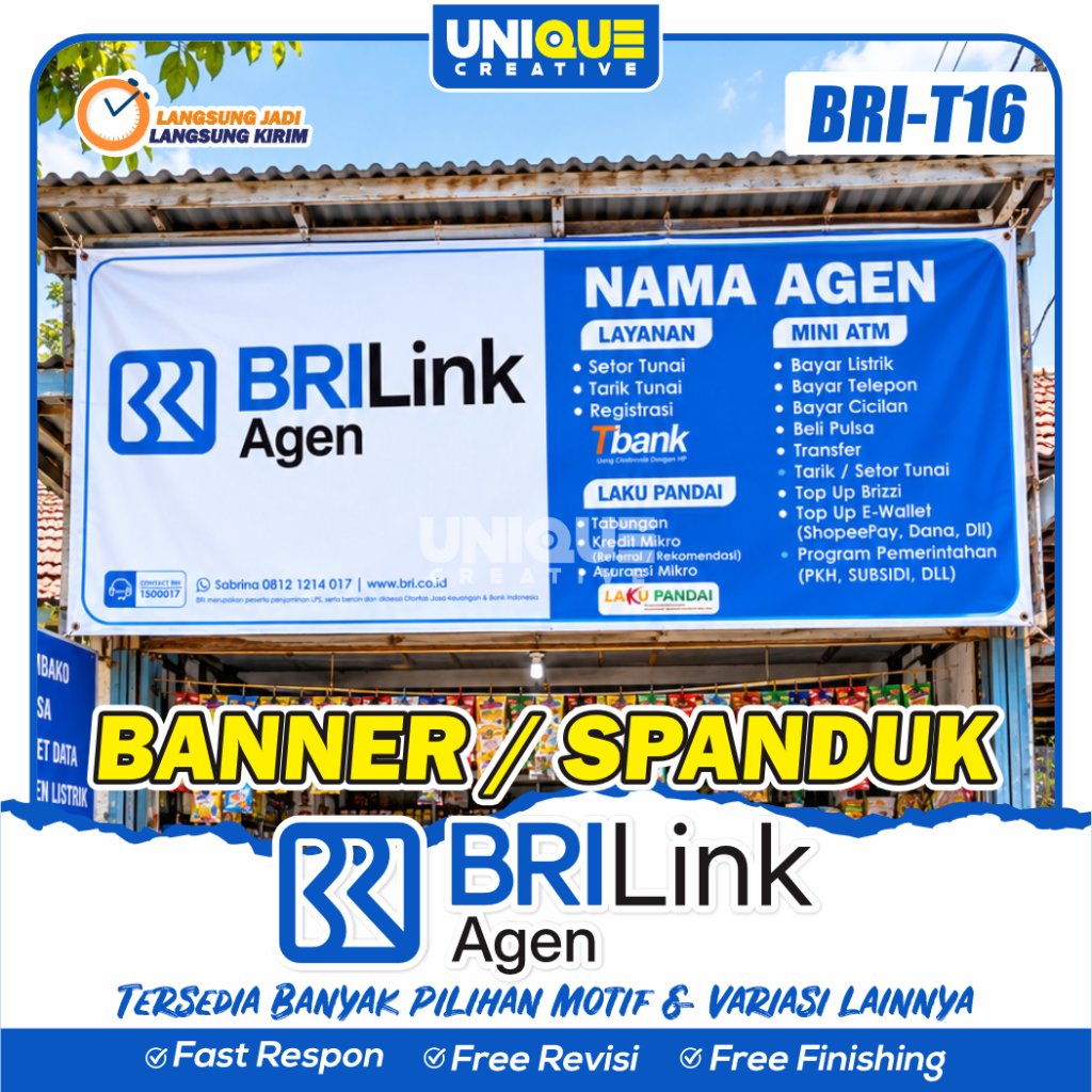 Banner / Spanduk Teras BRILink Agen Design Terbaru  Bisa Custom Ukuran BRI-T16