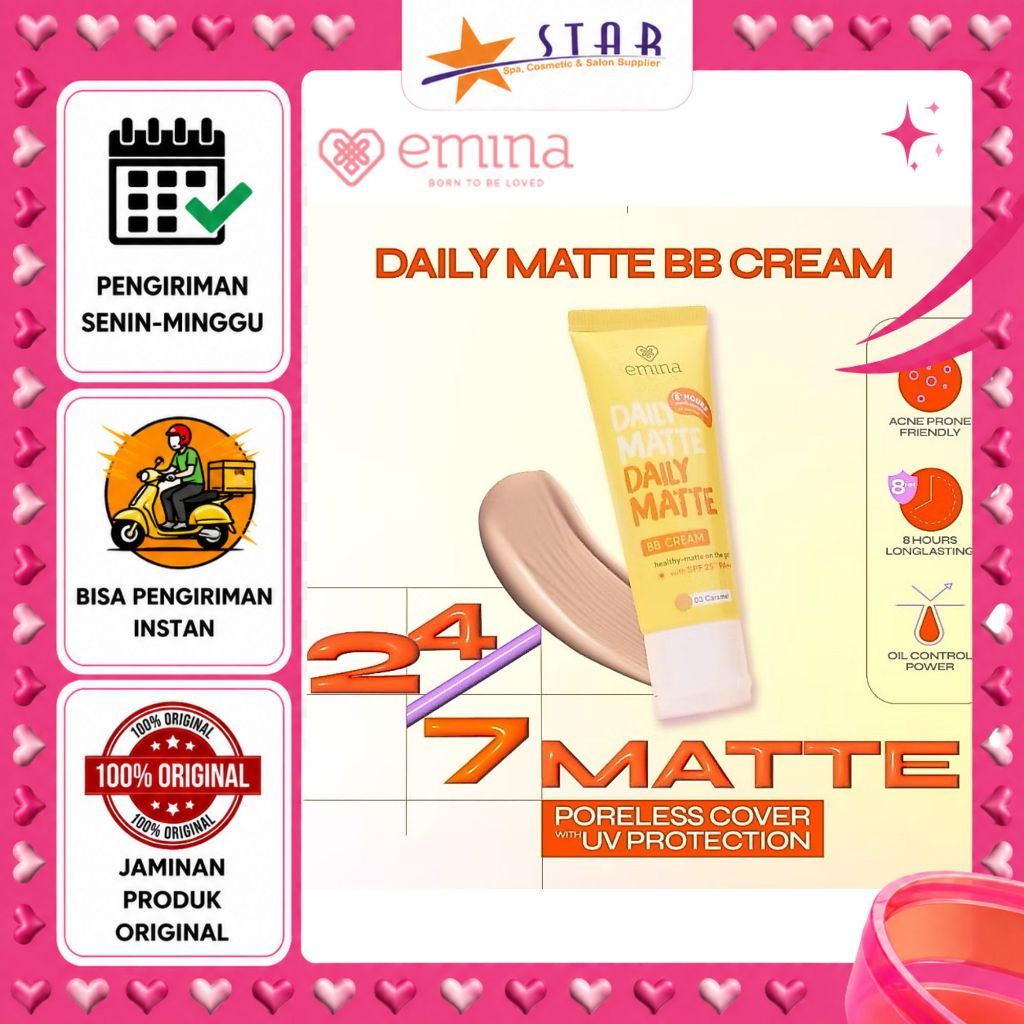 * STAR * Emina Daily Matte BB Cream 16g / Emina BB Cream / BB Cream / Bedak Basah