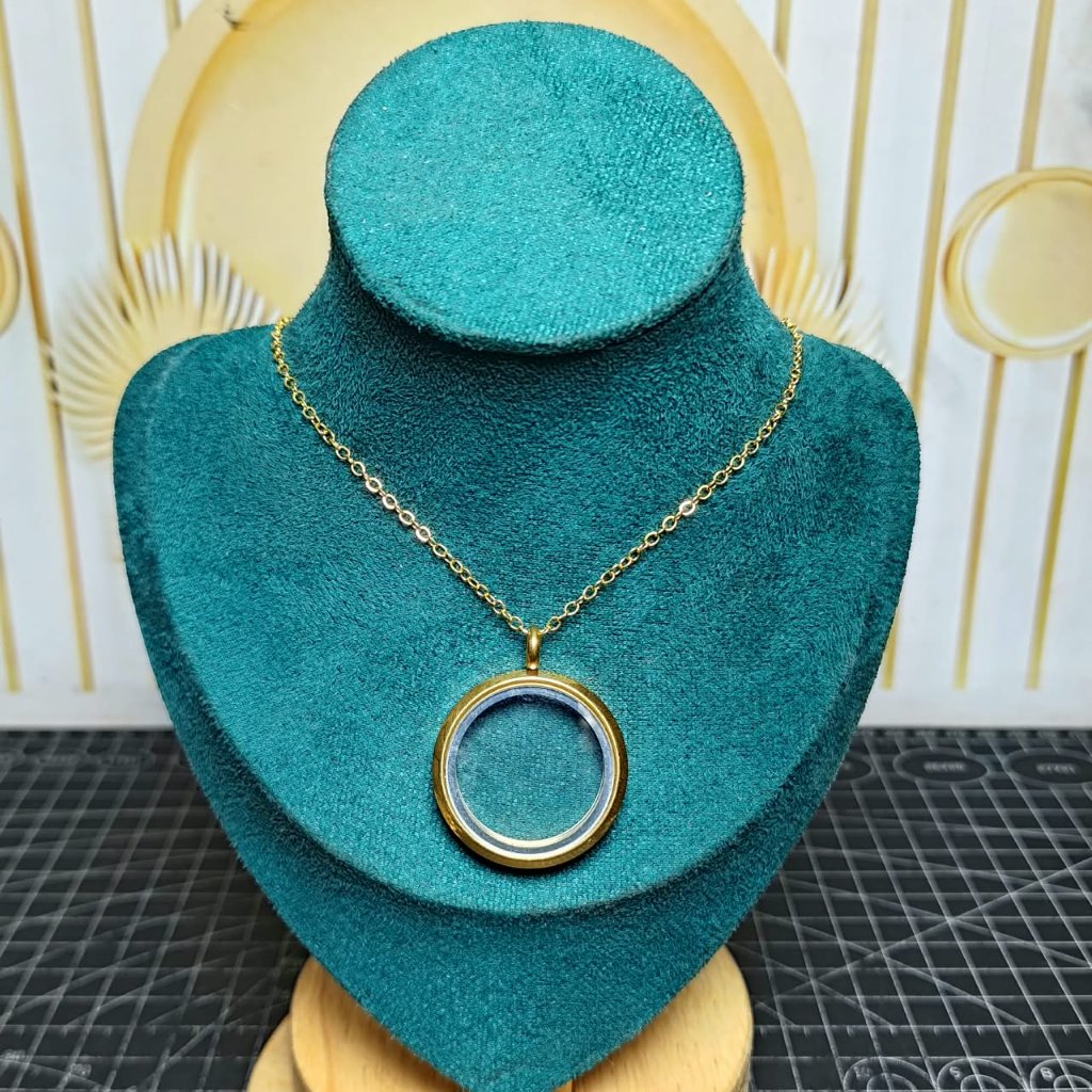 Liontin / Gold Pendant Locket Round 3 cm (HARGA PER PCS)