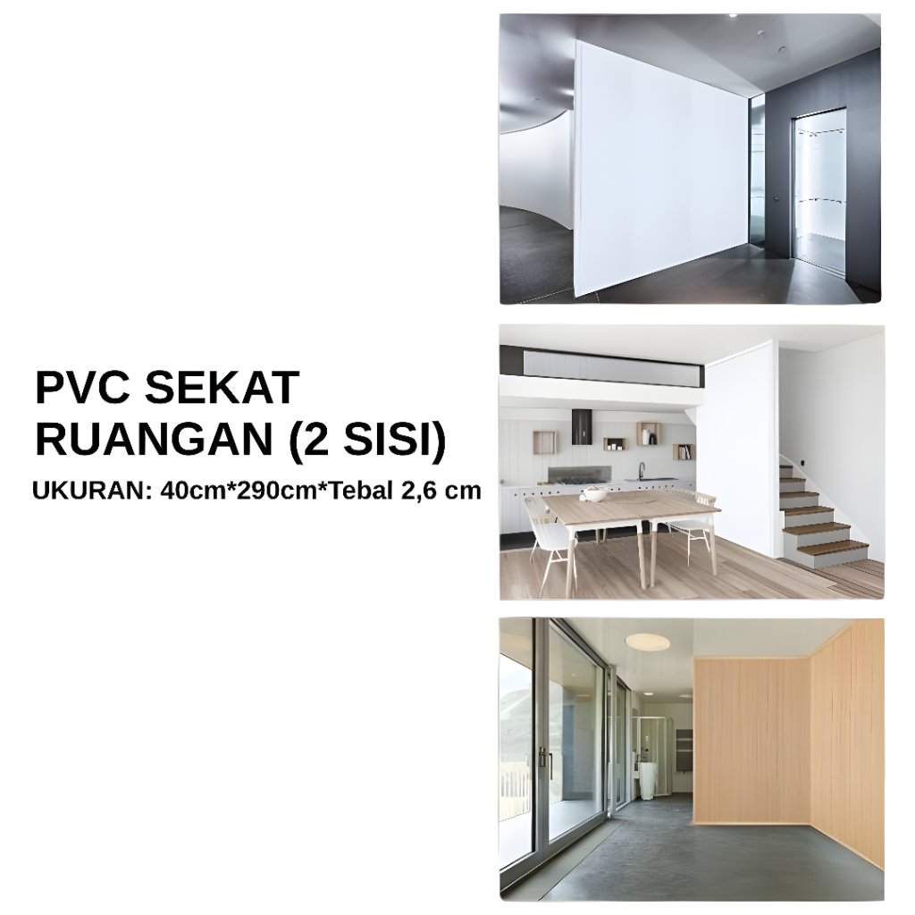 PVC Sekat Ruangan Dua Sisi | Partisi Dinding PVC Ukuran 40cm x 290cm