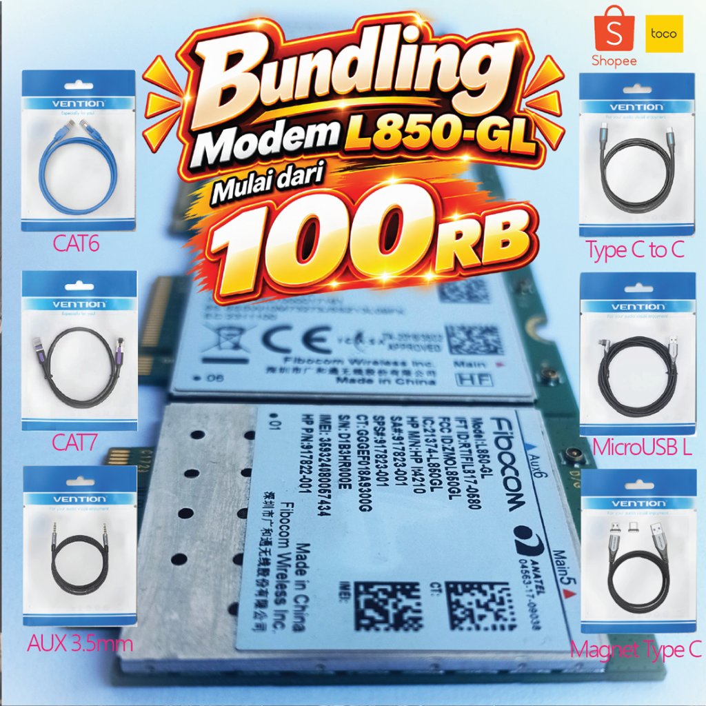 Module Modem Rakitan Fibocom L850-GL L850GL CAT9 3CA - Siap Pakai Include Bonus