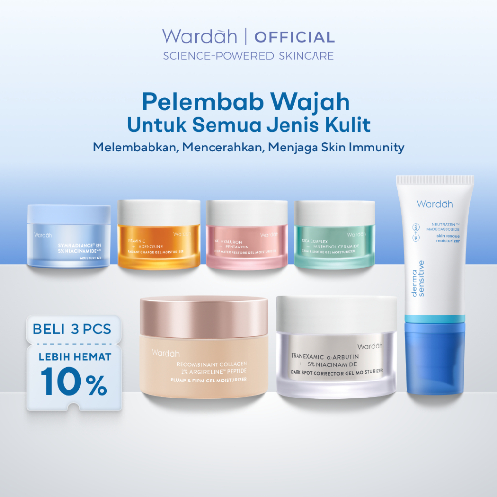 WARDAH Gel Moisturizer Series 30 g - Calming, Brightening, Soothing, Clarifying, Refining, Correctin
