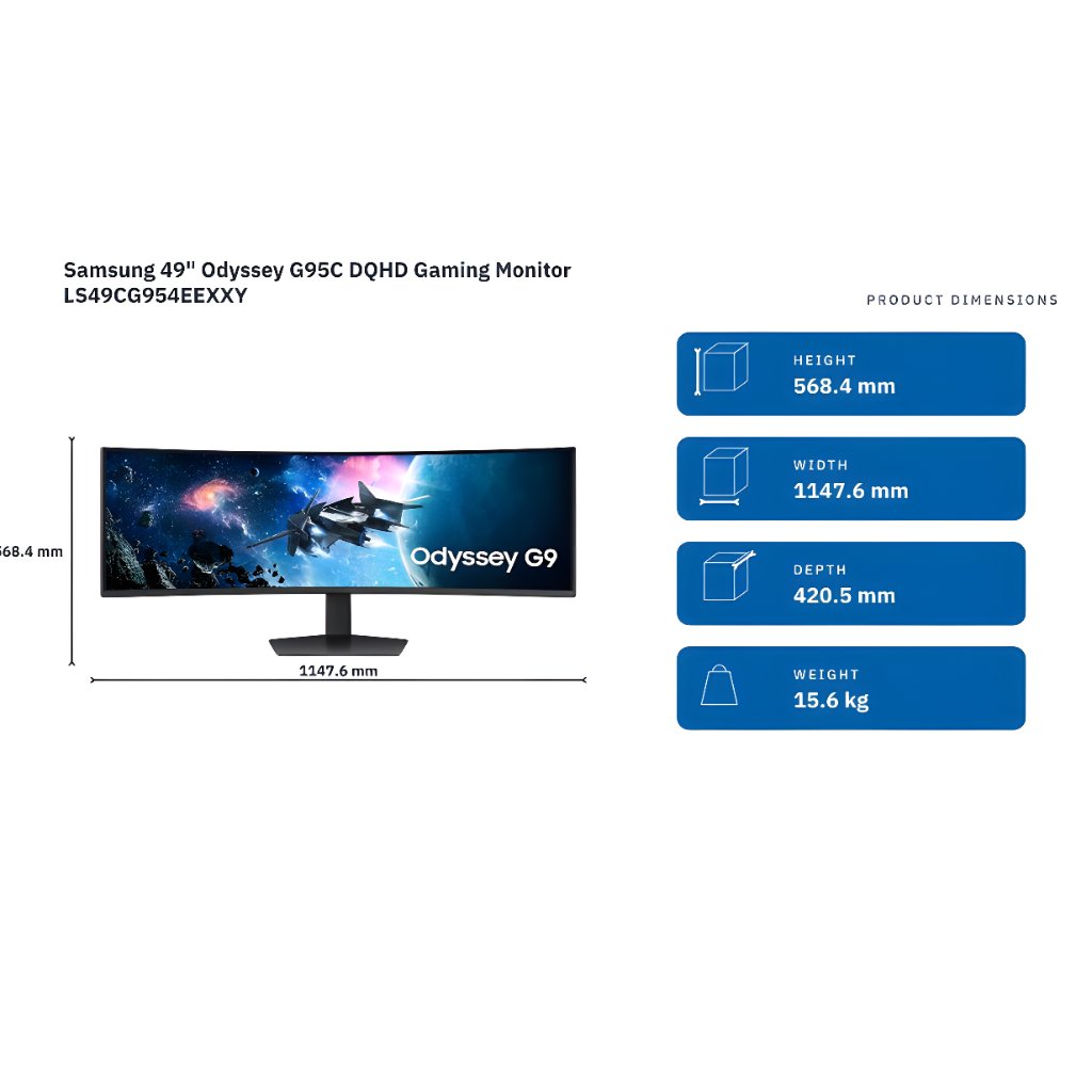 Monitor SAMSUNG 49" Inch Odyssey G9 G95C S49CG954 Dual QHD VA 240Hz PENGGANTI SAMSUNG 49" Inch Odyss