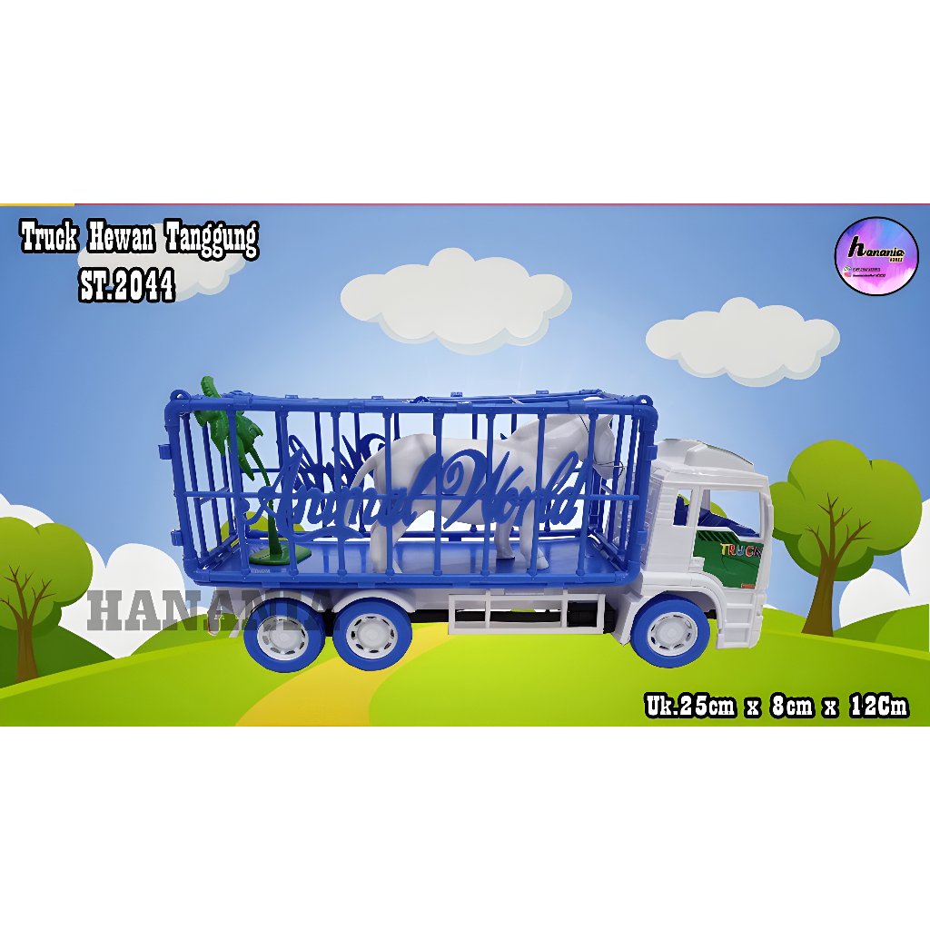 HANANIASTORE MAINAN TRUCK PEMBAWA BINATANG ST.2044 MAINAN ANAK MOBIL PENGANGKUT HEWAN