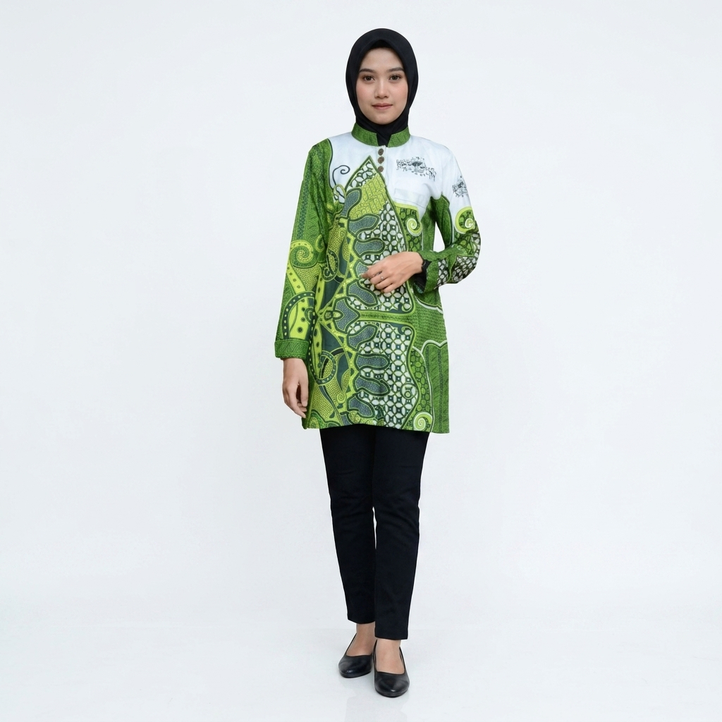 Blus Batik NU Blouse Wanita Tunik Batik NU Motif Wayangan Baju Batik Wanita Original Exclusive Blus 