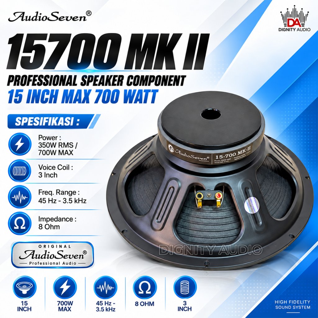 AUDIO SEVEN AS15700 | AS 15700 | AS 15 700 MK II Komponen Speaker 15 Inch Max 700 Watt Original