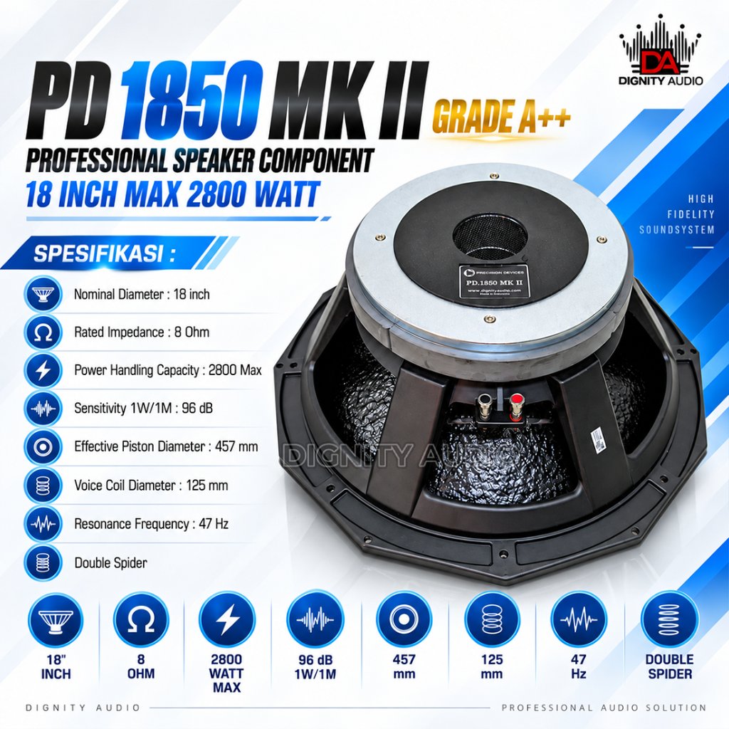 Komponen Speaker 18 Inch PD1850 | PD.1850 MK II Max 2800 Watt Grade A