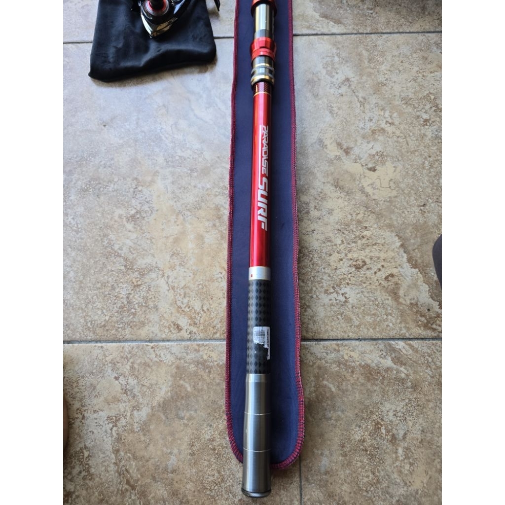 Satu Set Siap Tempur Joran Paradise Surf + Reel Dominator (PE Jabrik)