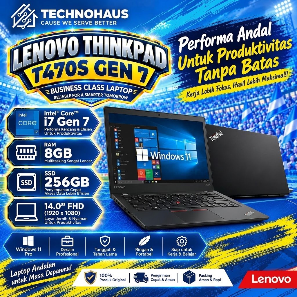PROMO LAPTOP LENOVO THINKPAD T470P/T470/T470S CORE I5/I7 GEN 7 RAM 8/16GB SSD 256/512GB BERGARANSI