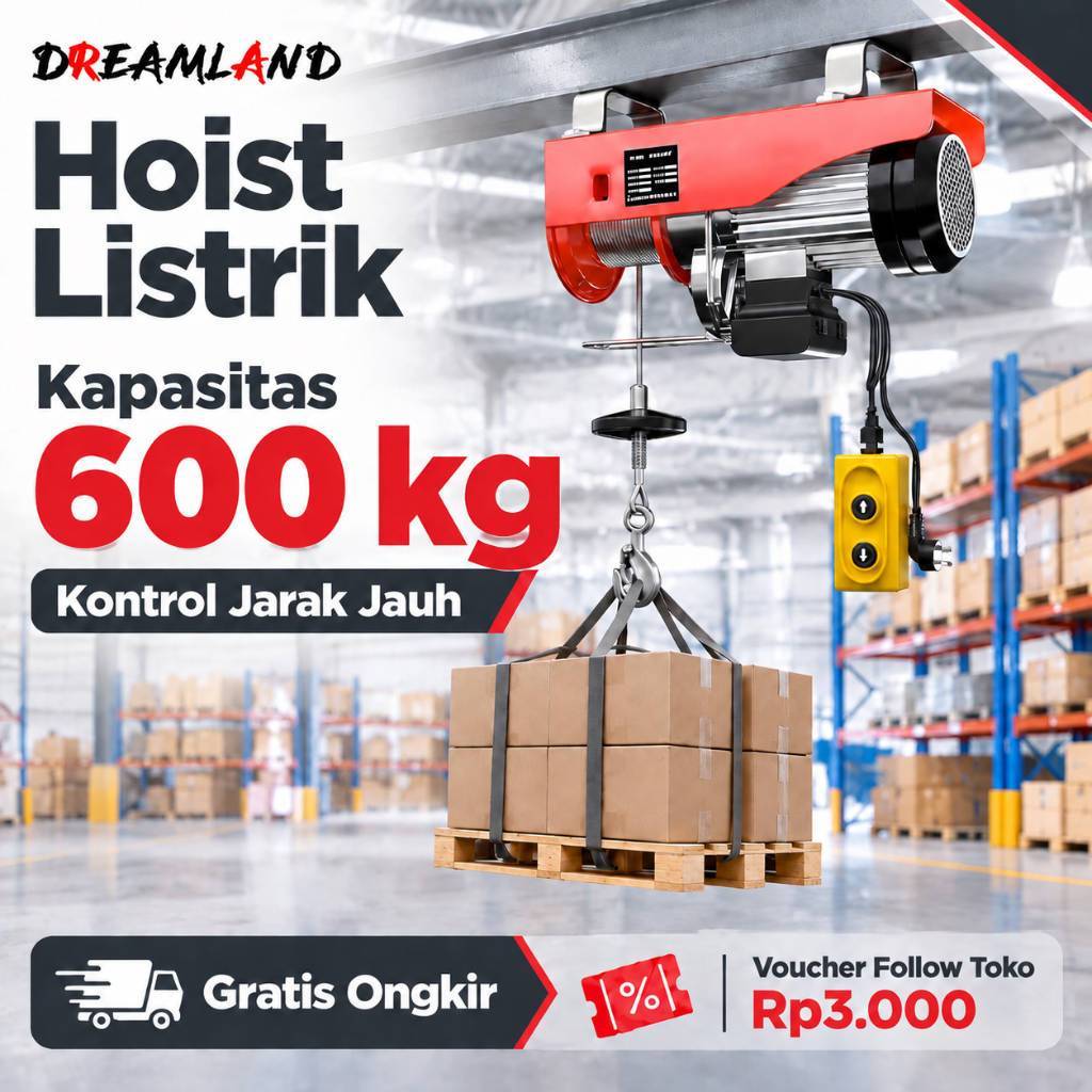DL Electric Hoist Kecil Derek Elektrik Mini Hoist Electric 20 Meter PA500 Wire Rope Alat Derek Elekt