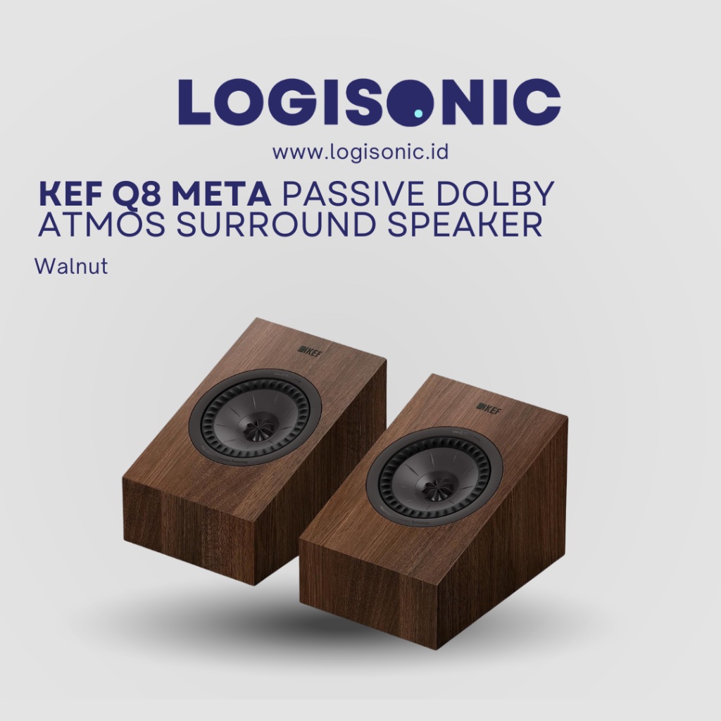 KEF Q8 Meta Passive Dolby Atmos surround speaker - Walnut