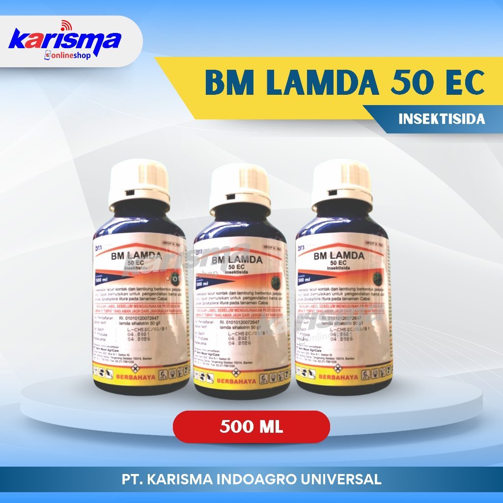 BM Lamda 50 EC - (500ml) / Insektisida Ulat Grayak Cabai Cabe / Lamda Sihalotrin