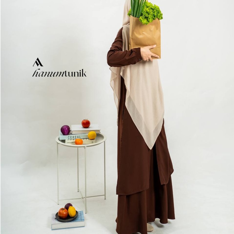 Azmiza-Hanum Tunik-(TUNIK ONLY)-(Atasan Lengan Panjang Daily Umroh Haji Bahan Sahara Platinum)